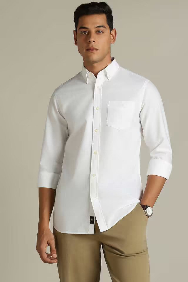 Solid Cotton Regular Fit Men's Formal Wear Shirt