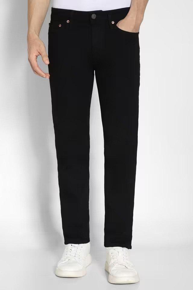 Light Wash Cotton Stretch Straight Fit Men's Jeans