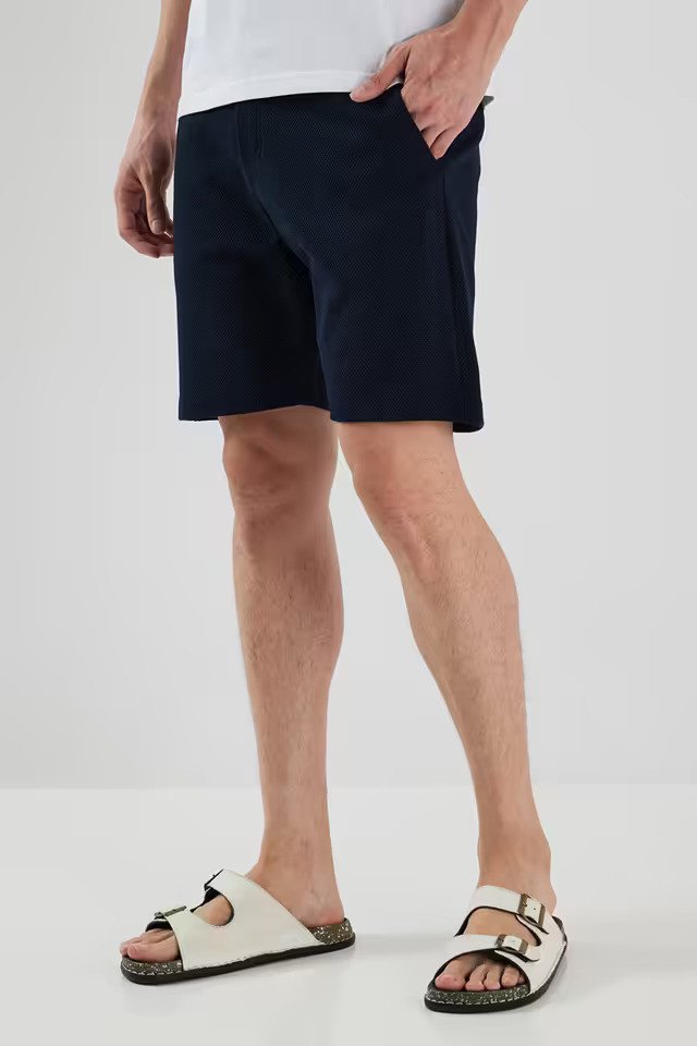Solid Blended Fabric Regular Fit Men's Shorts